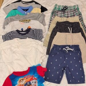 Boys Size 5 Summer Tees & Shorts Bundle (18 Pieces)